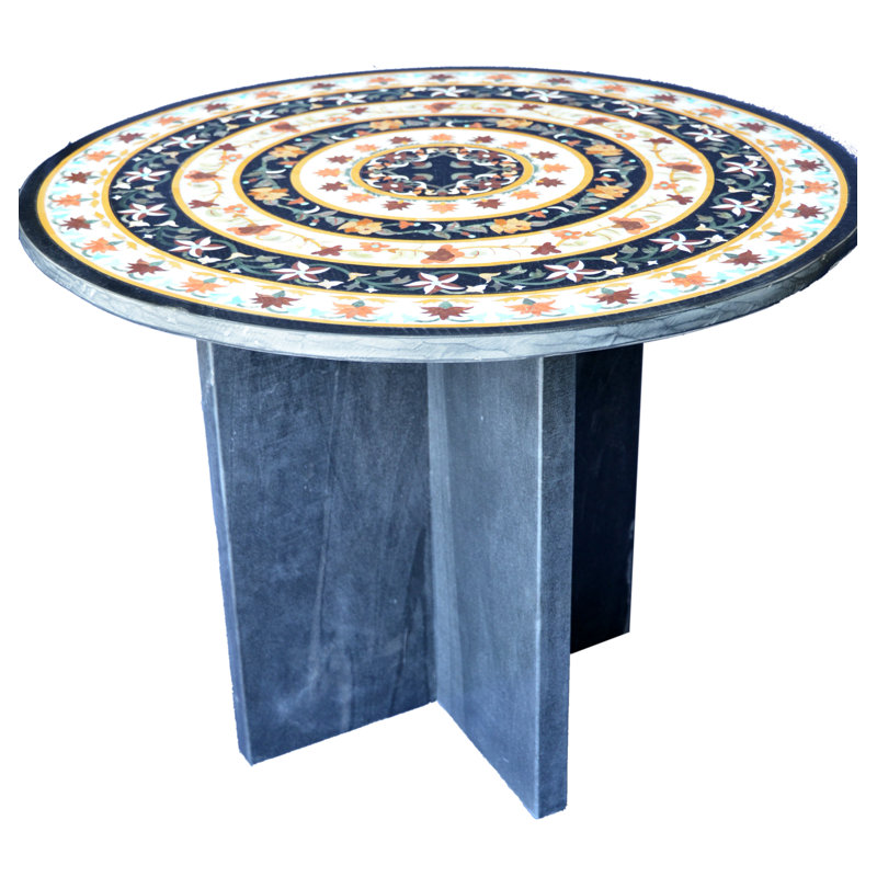 The Silver Teak Alyn Stone/Concrete Side Table Wayfair